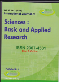 International Journal of Sciences : Basic and Applied Research ( IJSBAR) (Jurnal Vol. 40 No.1 2018)