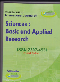 International Journal of Sciences : Basic and Applied Research ( IJSBAR) (Jurnal Vol. 36 No.3 2017)