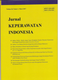 Jurnal Keperawatan Indonesia JKI (Jurnal Vol.20 No.1 Tahun  2017)