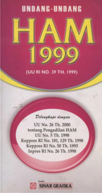 Undang-Undang HAM 1999 (UU RI No.39 Th.1999)